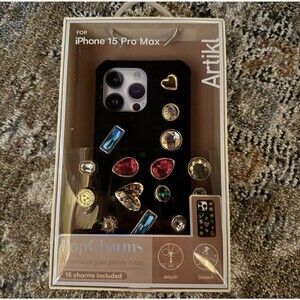 Artikl Pop Charms Apple iPhone 15 Pro Max Case With 15 Charms Rhinestone Hearts